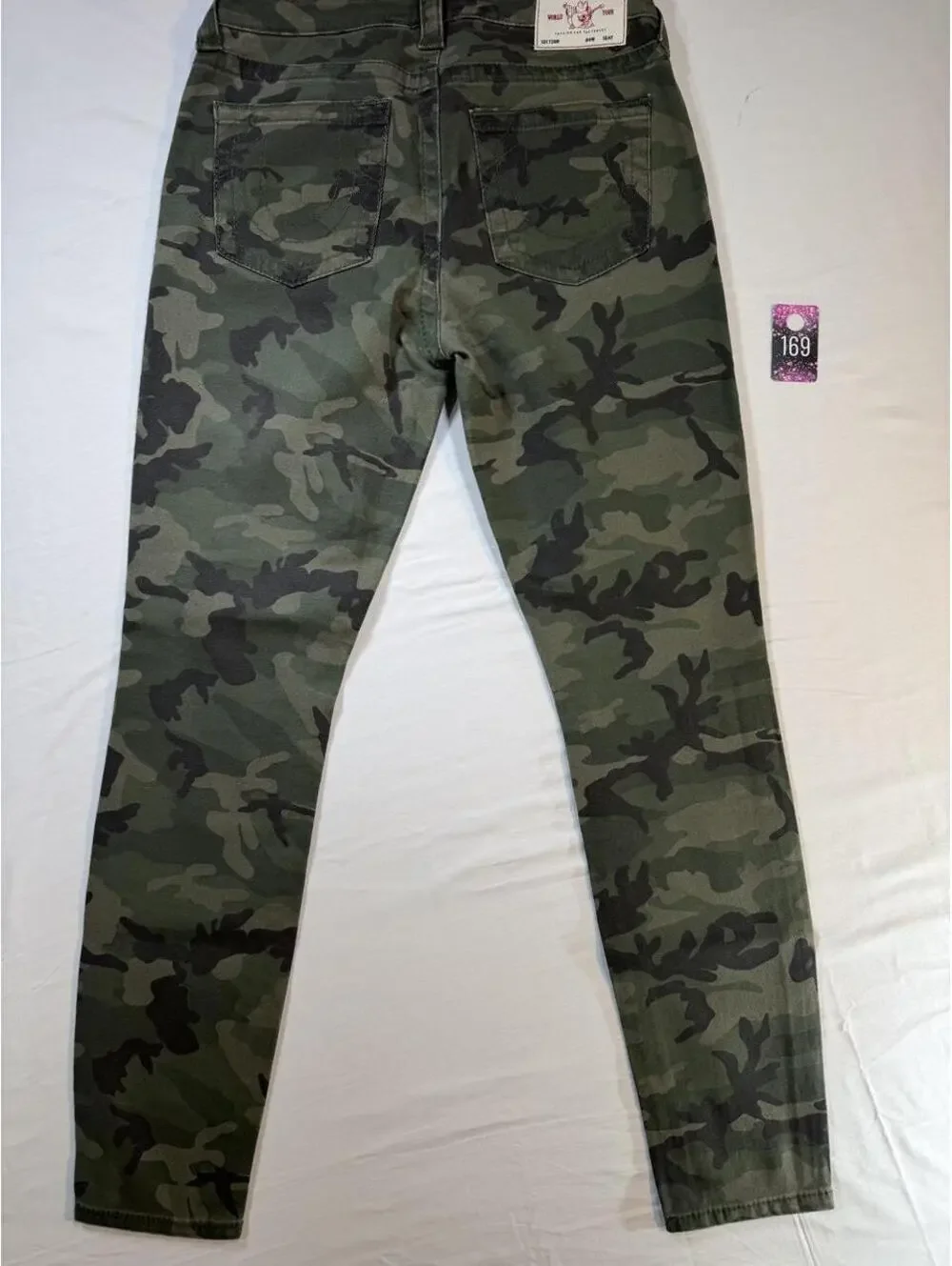 Vintage True Religion Camo Hallie Mid Rise Super Skinny Jeans